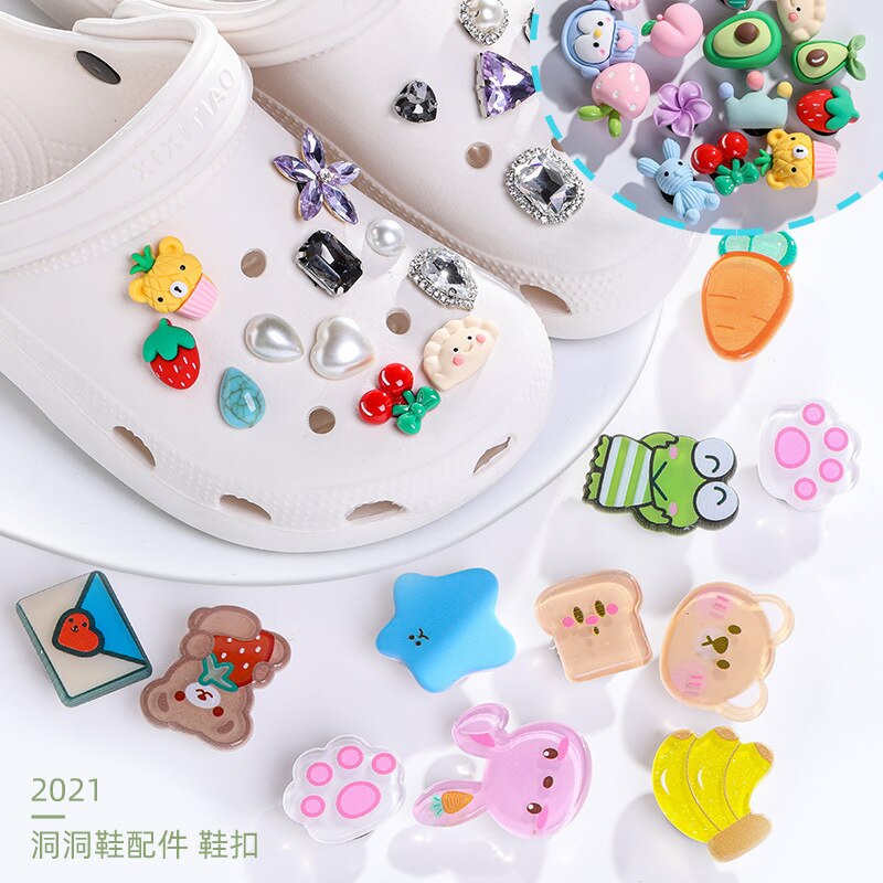1pcs Letter Pins Shoe Charms Decorations For Croc DIY Luminous Shoe  Aceessories Fit Clogs Decorations kids X-mas Gifts Jibz